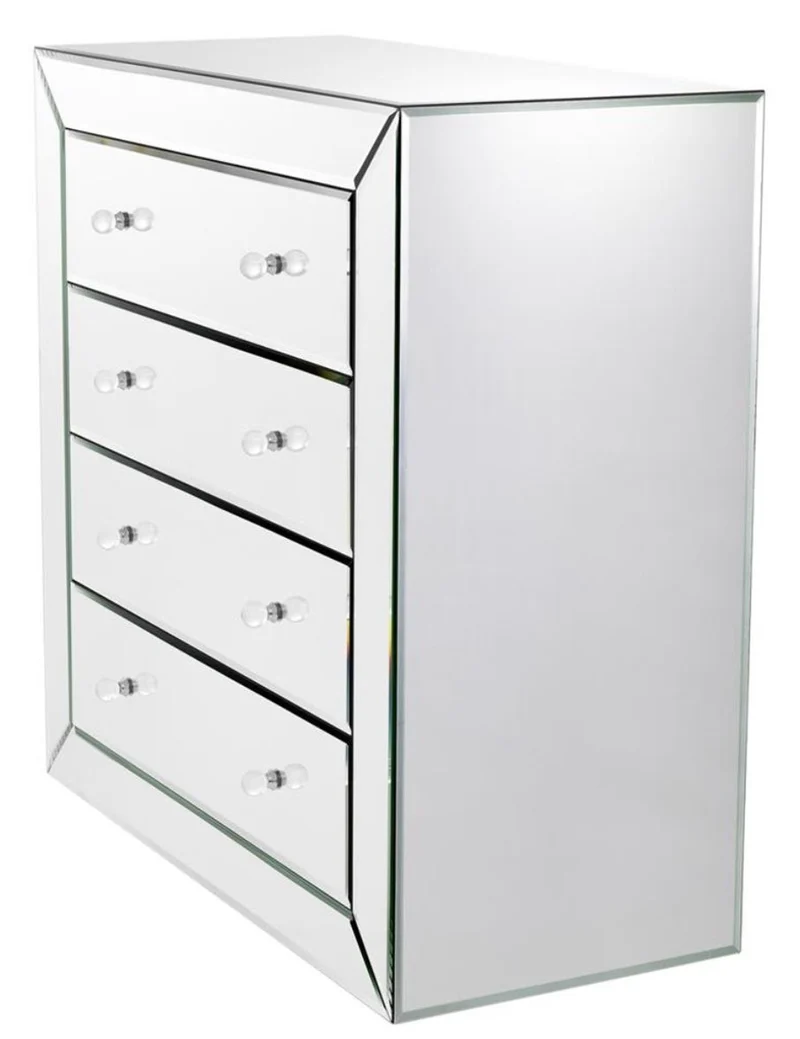 Casa Padrino Luxus Spiegelglas Kommode 100 x 47 x H. 100 cm - Hotel Möbel