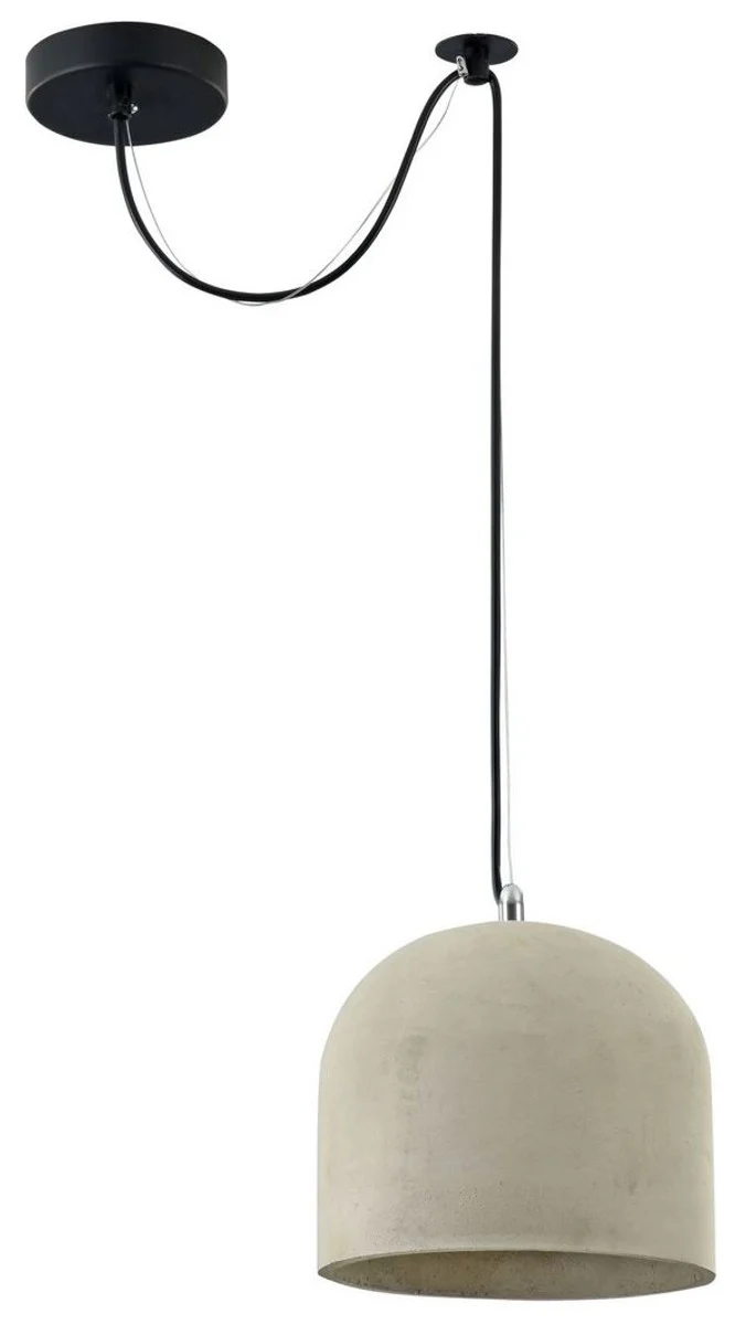 Casa Padrino Pendelleuchte Grau Ø 20 x H. 18 cm - Moderne Hängeleuchte mit Beton Lampenschirm