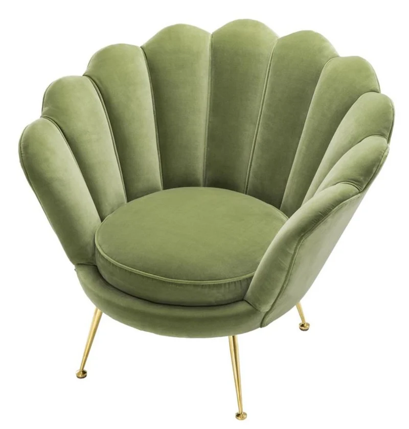 Casa Padrino Luxus Sessel Hellgrün / Messing 96,5 x 79 x H. 78 cm - Designer Hotel Möbel