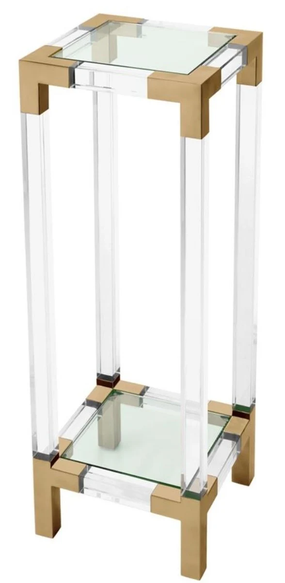Casa Padrino Luxus Beistelltisch / Säule Messingfarben 35 x 35 x H. 100 cm - Designermöbel
