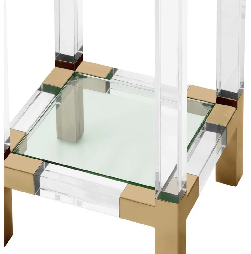 Casa Padrino Luxus Beistelltisch / Säule Messingfarben 35 x 35 x H. 100 cm - Designermöbel