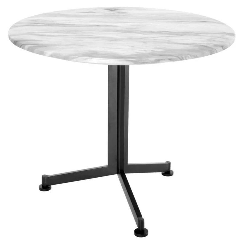 Casa Padrino Luxus Beistelltisch Weiß / Schwarz Ø 65 x H. 54 cm - Wohnzimmermöbel