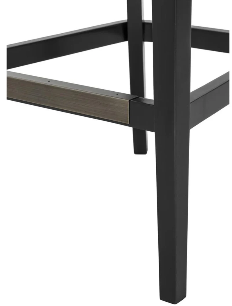 Casa Padrino Barstuhl Schwarz 49,5 x 61 x H. 115 cm - Luxus Barhocker mit Rückenlehne