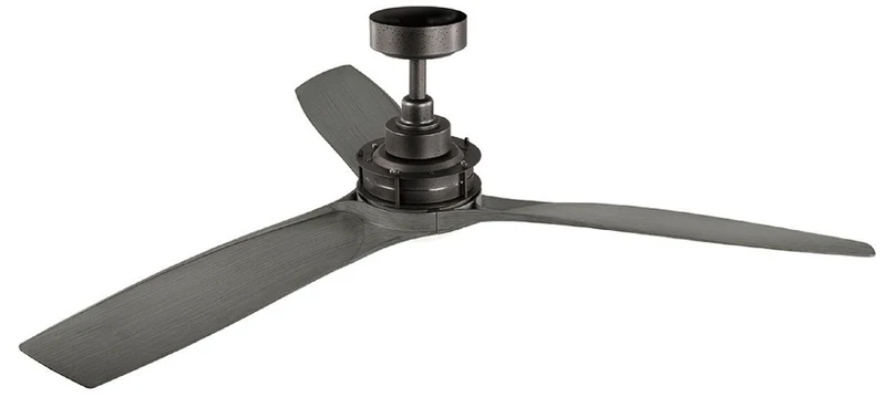 Casa Padrino Luxus Deckenventilator Schwarz / Grau 142 x H. 36 cm - Moderner Ventilator mit Fernbedienung - Luxus Qualität