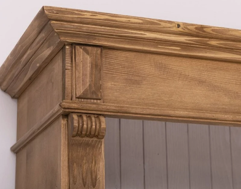 Casa Padrino Landhausstil Bücherschrank Braun / Grau 120 x 39 x H. 197 cm - Massivholz Schrank - Wohnzimmerschrank - Büroschrank - Landhausstil Möbel