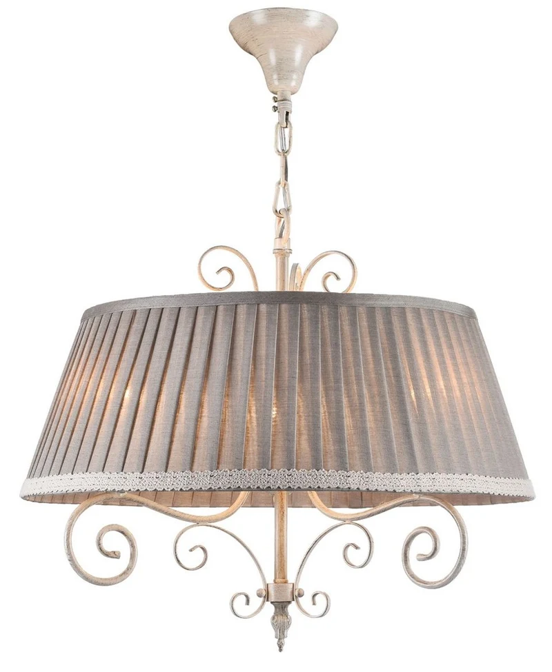 Casa Padrino Barock Kronleuchter im antiken Stil in Beige und Grau Ø 50 x H. 44 cm - Luxus Beleuchtung