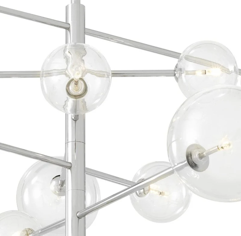 Casa Padrino Luxus Halogen Kronleuchter Silber Ø 130 x H. 67 cm - Luxus Qualität