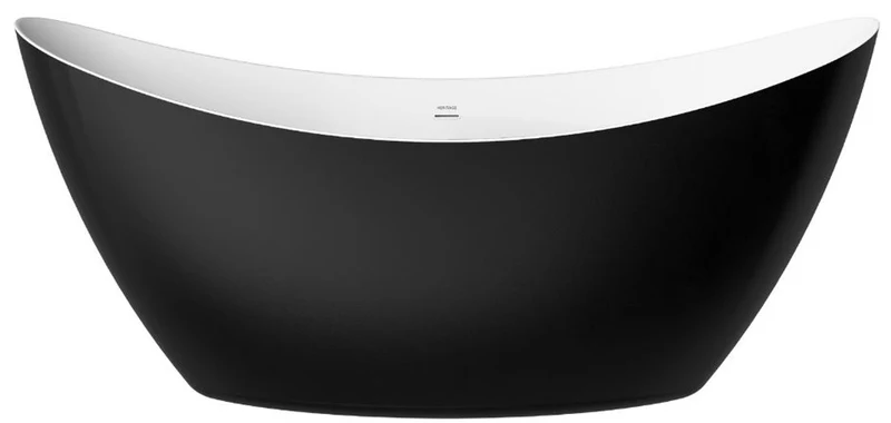 Casa Padrino Freistehende Luxus Acryl Badewanne Schwarz / Weiß 173 x 73 x H. 75 cm - Luxus Bad Accessoires - Luxus Kollektion