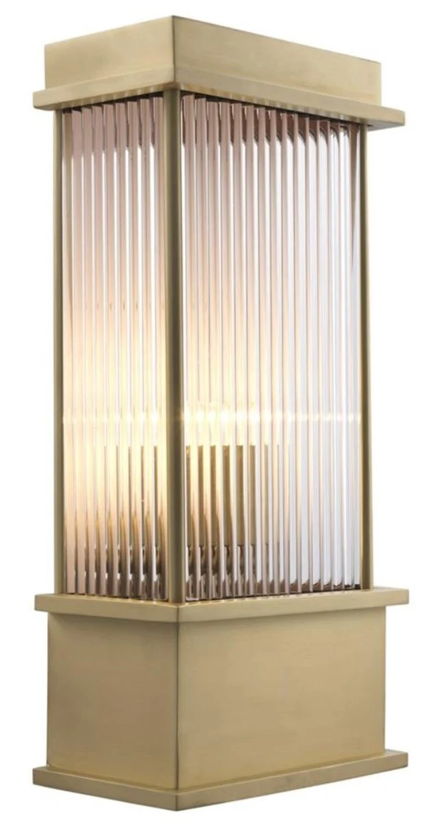 Casa Padrino Wandleuchte Messing 20 x 12 x H. 43 cm - Luxus Hotel & Restaurant Möbel