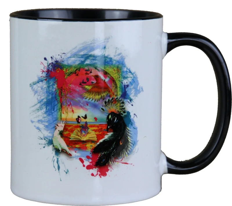 Casa Padrino Luxus Tasse Papagei Bunt aus der Harald Glööckler Pompöös Kollektion, 9,5 cm x 8,5 cm