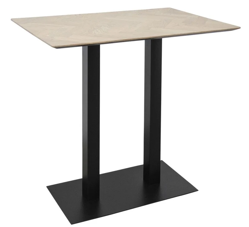 Casa Padrino Luxus Bartisch aus Eichenholz und Stahl in Naturfarben / Schwarz - 110 x 70 x H. 101 cm