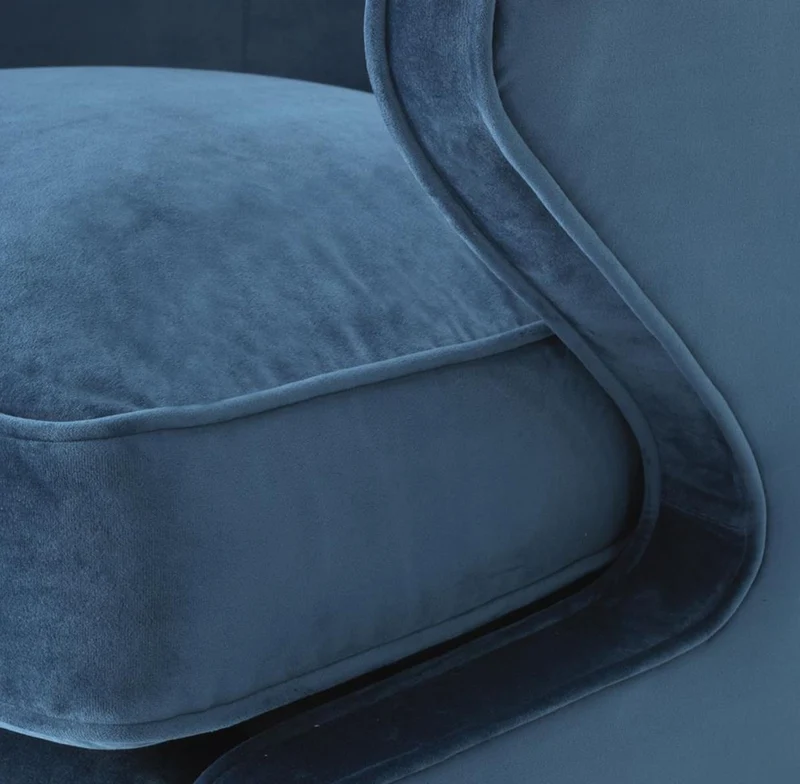 Casa Padrino Wohnzimmer Sessel / Drehsessel Blau 75 x 80 x H. 73 cm - Luxus Wohnzimmermöbel