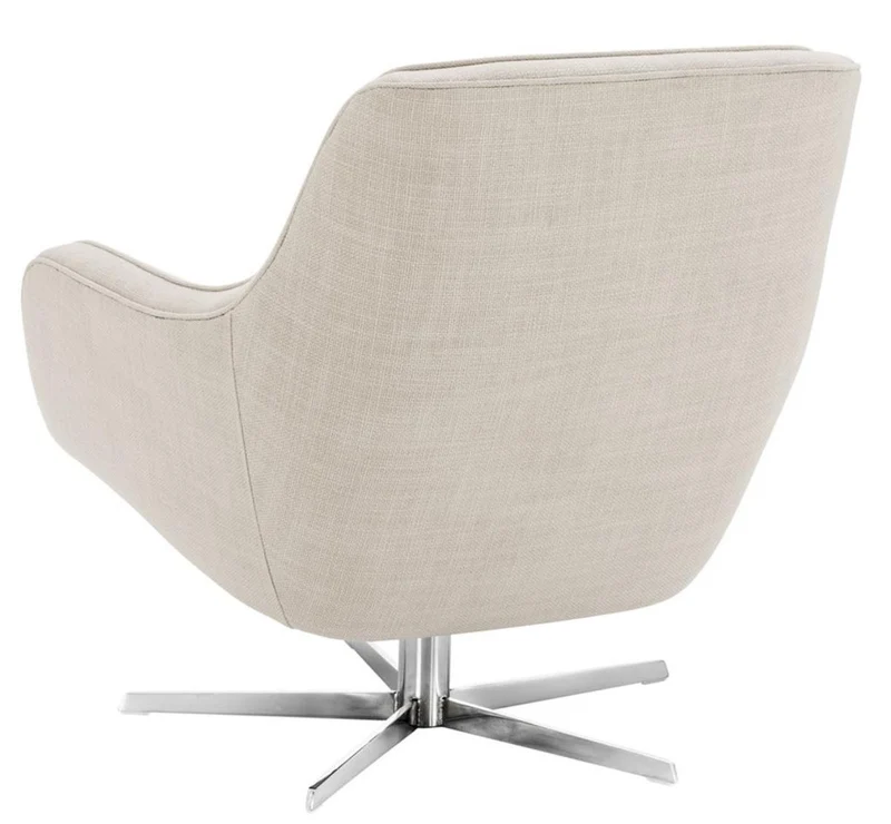 Casa Padrino Drehsessel Naturfarben / Silber 76 x 80 x H. 82 cm - Luxus Möbel