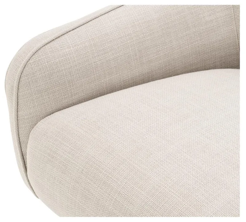 Casa Padrino Drehsessel Naturfarben / Silber 76 x 80 x H. 82 cm - Luxus Möbel