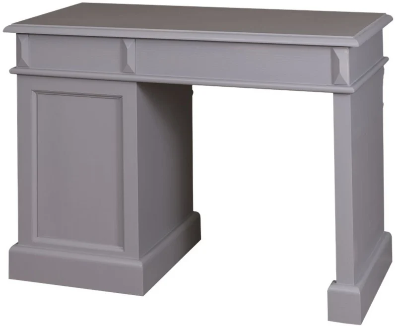 Casa Padrino Landhausstil Schreibtisch mit 2 Schubladen und Tür Grau 110 x 55 x H. 78 cm - Massives Kiefernholz Büromöbel