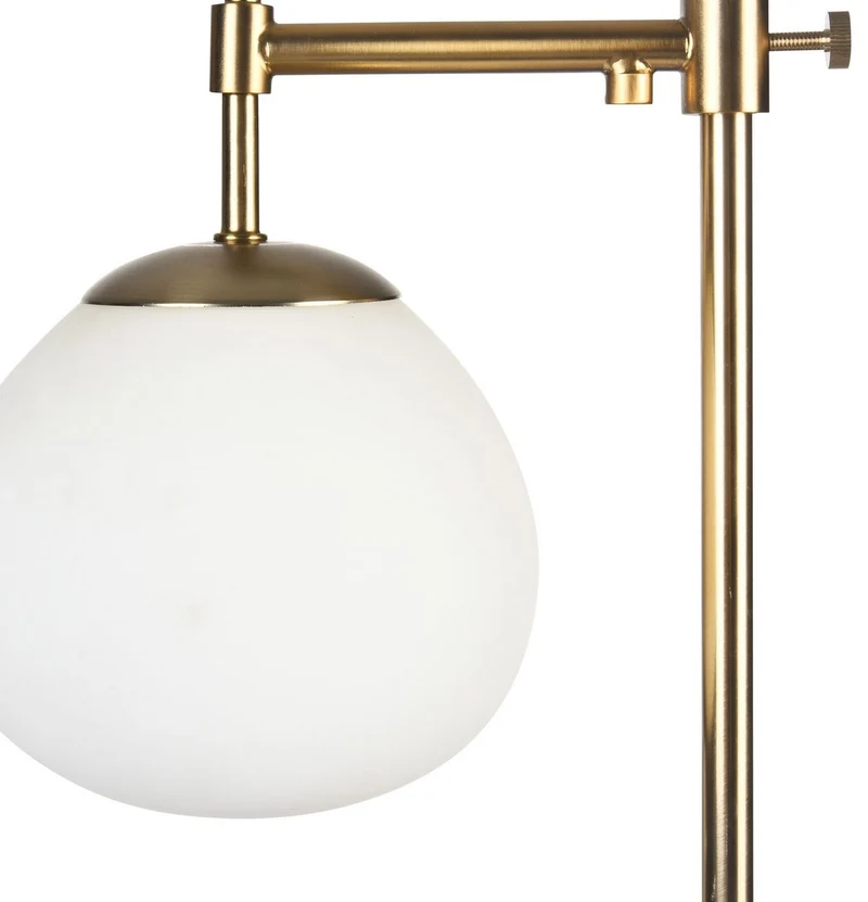 Casa Padrino Tischleuchte Gold 17 x H. 65 cm - Exklusive Wohnzimmer Tischlampe aus Metall und Mattglas