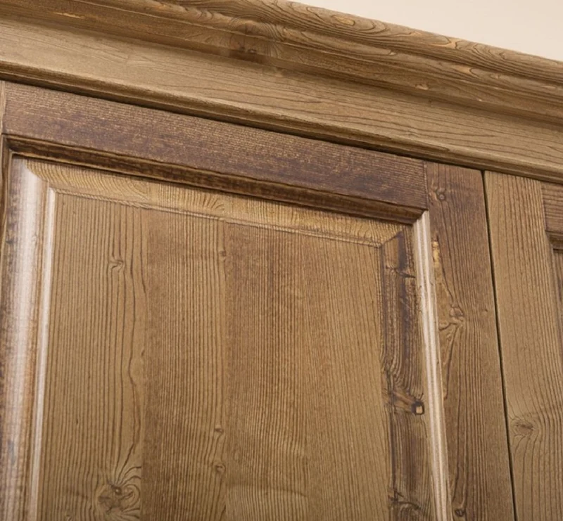 Casa Padrino Landhausstil Kleiderschrank Braun 121 x 59 x H. 197 cm - Massivholz Schlafzimmerschrank mit 2 Türen und 3 Schubladen - Landhausstil Schlafzimmer Möbel