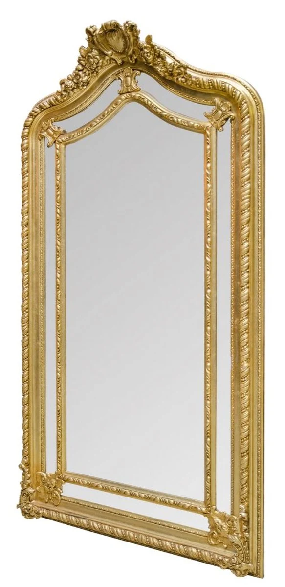 Casa Padrino Barockstil Wandspiegel Gold 108 x H. 200 cm - Edel & Prunkvoll