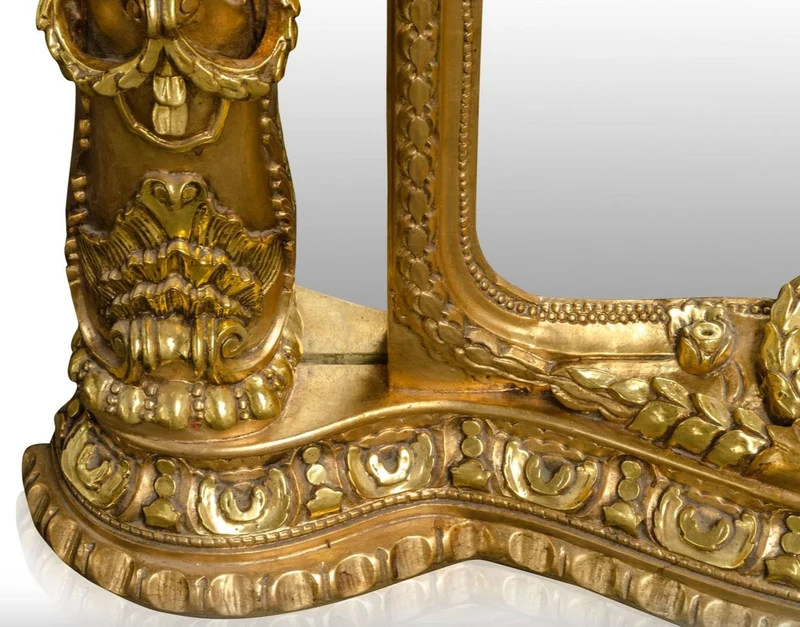 Pompöös by Casa Padrino Barock Standspiegel Gold 134 x H. 257 cm - Handgeschnitzt - Harald Glööckler Spiegel