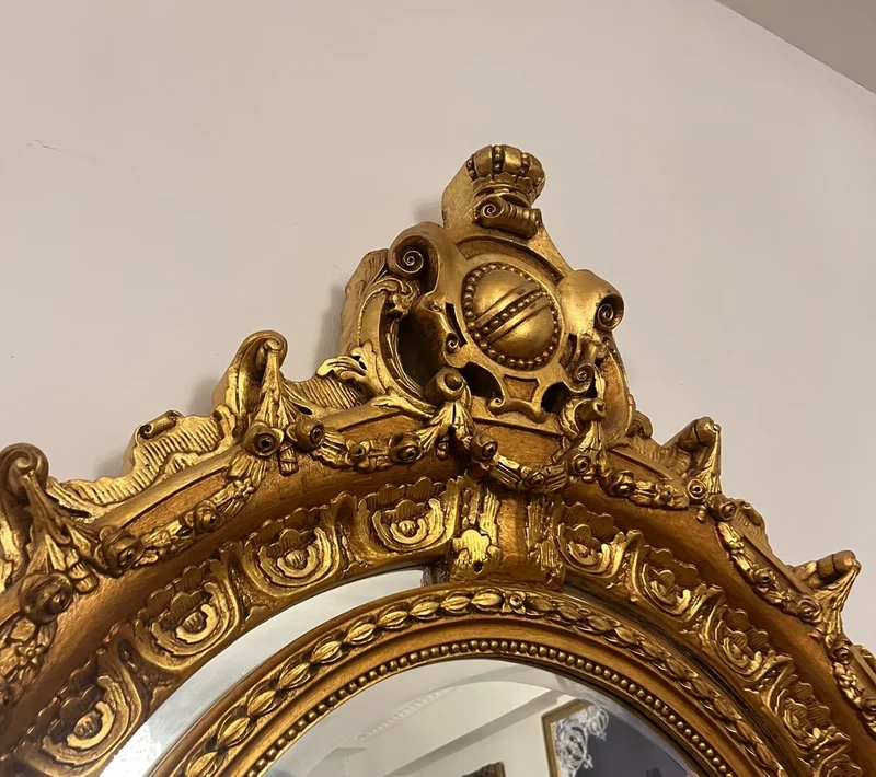 Pompöös by Casa Padrino Barock Standspiegel Gold 134 x H. 257 cm - Handgeschnitzt - Harald Glööckler Spiegel