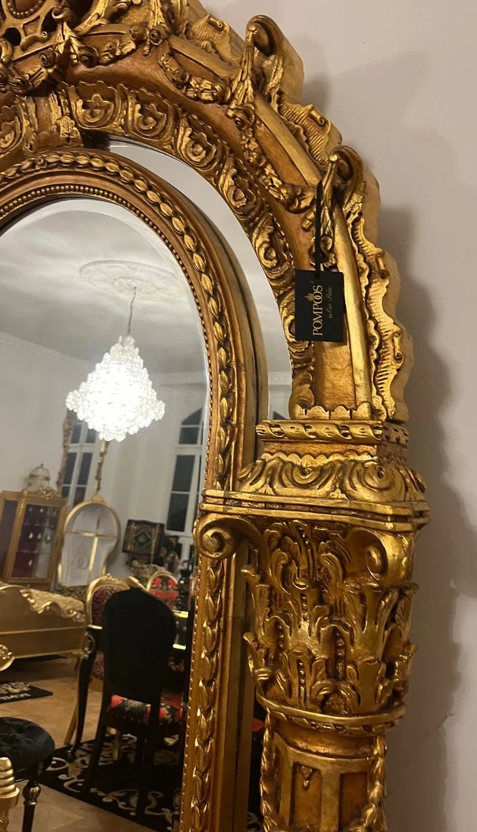 Pompöös by Casa Padrino Barock Standspiegel Gold 134 x H. 257 cm - Handgeschnitzt - Harald Glööckler Spiegel