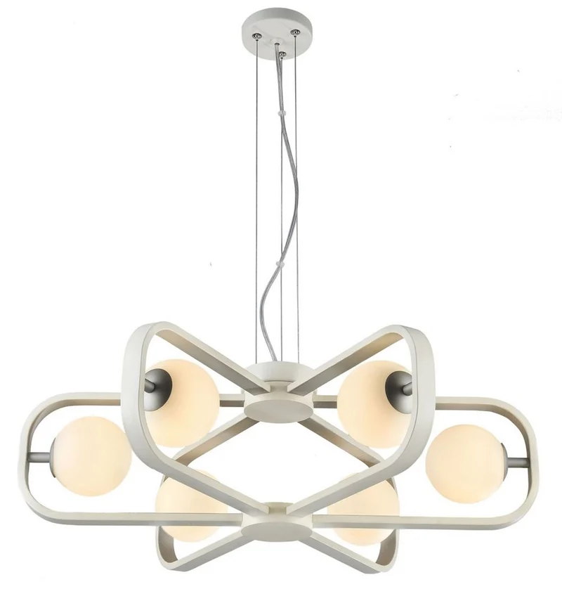 Casa Padrino Luxus Hängeleuchte Weiß / Silber Ø 65 x H. 20 cm - Luxus Kollektion