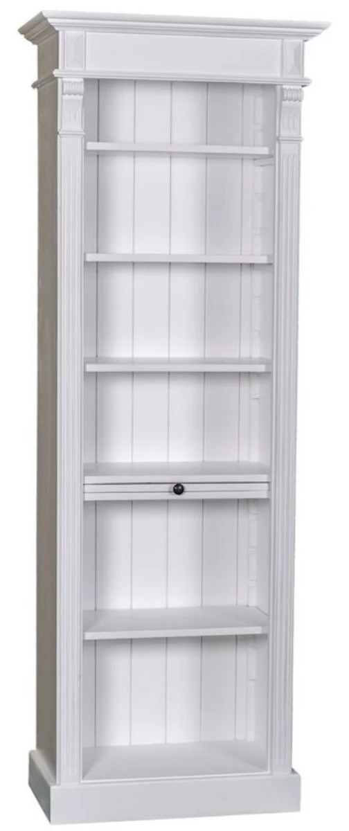 Casa Padrino Landhausstil Regalschrank Weiß aus Kiefernholz - 70 x 39 x H. 197 cm