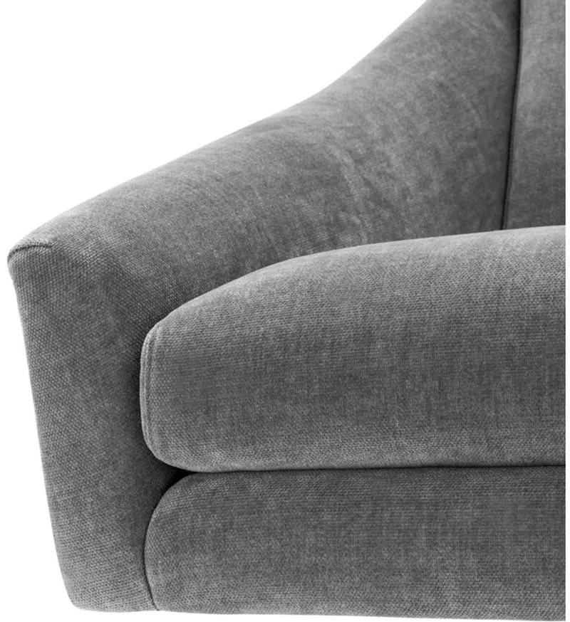 Casa Padrino Drehsessel Grau / Silber 76 x 98 x H. 94,5 cm - Luxus Möbel