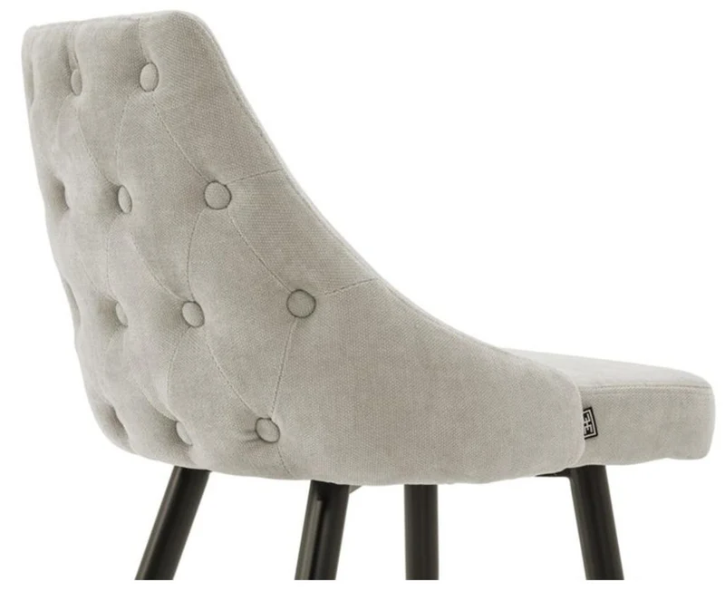 Casa Padrino Luxus Barstuhl Sandfarben / Schwarz 47 x 52 x H. 101 cm - Edles Design für exklusive Räume