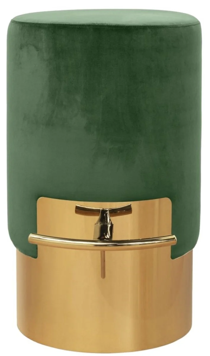Casa Padrino Luxus Barhocker Grün / Gold Ø 46 x H. 76 cm - Barmöbel