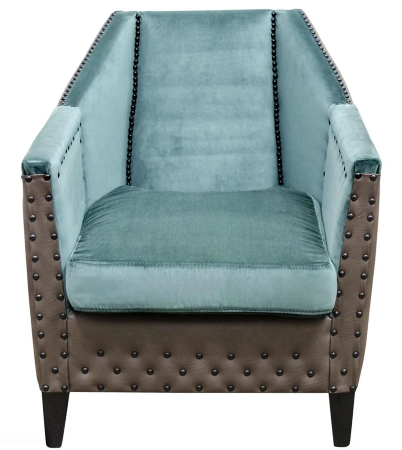 Casa Padrino Luxus Sessel Türkis / Braun / Schwarz 61 x 71 x H. 69 cm - Hotel & Restaurant Möbel