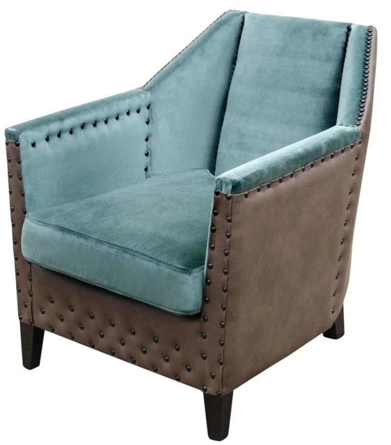 Casa Padrino Luxus Sessel Türkis / Braun / Schwarz 61 x 71 x H. 69 cm - Hotel & Restaurant Möbel