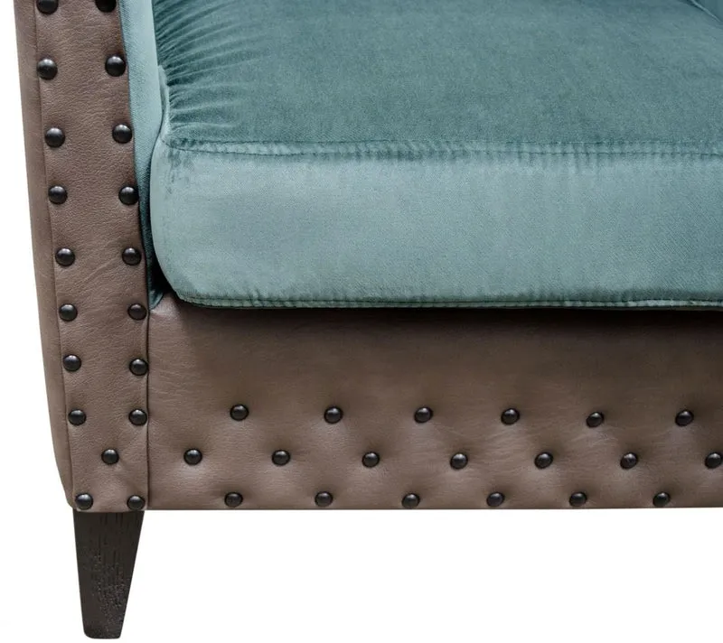 Casa Padrino Luxus Sessel Türkis / Braun / Schwarz 61 x 71 x H. 69 cm - Hotel & Restaurant Möbel