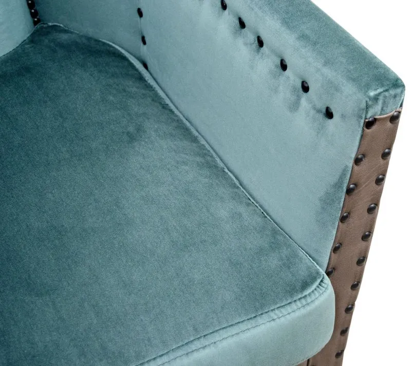 Casa Padrino Luxus Sessel Türkis / Braun / Schwarz 61 x 71 x H. 69 cm - Hotel & Restaurant Möbel