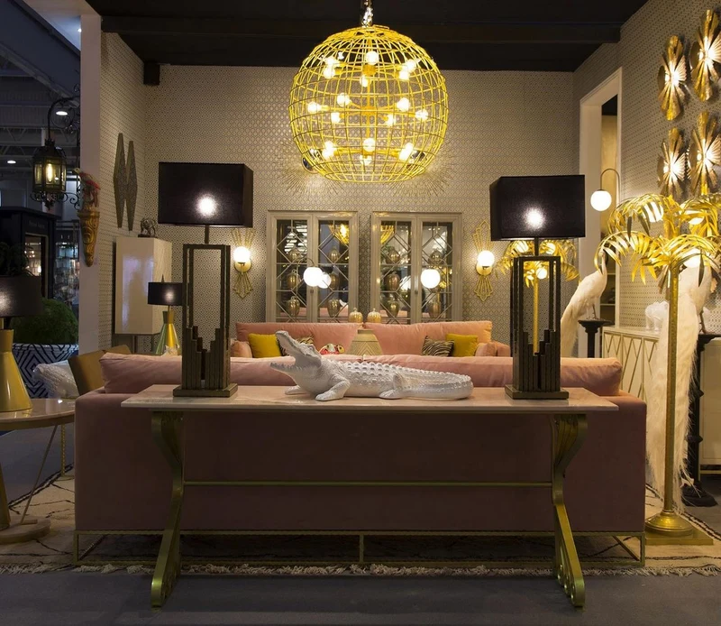 Casa Padrino Designer Stehleuchte Palme Messingfarben Ø 90 x H. 170 cm - Edle Stehlampe im Palmen Design - Luxus Leuchten - Luxus Qualität
