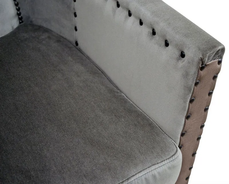 Casa Padrino Luxus Sessel Grau / Braun / Schwarz 61 x 71 x H. 69 cm - Hotel & Restaurant Möbel