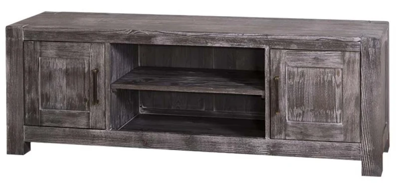 Casa Padrino Landhausstil Sideboard Schwarz 160 x 46 x H. 56 cm - Fernsehschrank aus Massivholz
