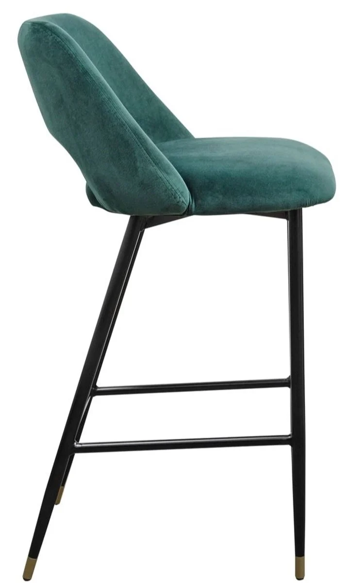 Casa Padrino Luxus Barstuhl Grün / Schwarz 55 x 58 x H. 97 cm - Luxus Barmöbel
