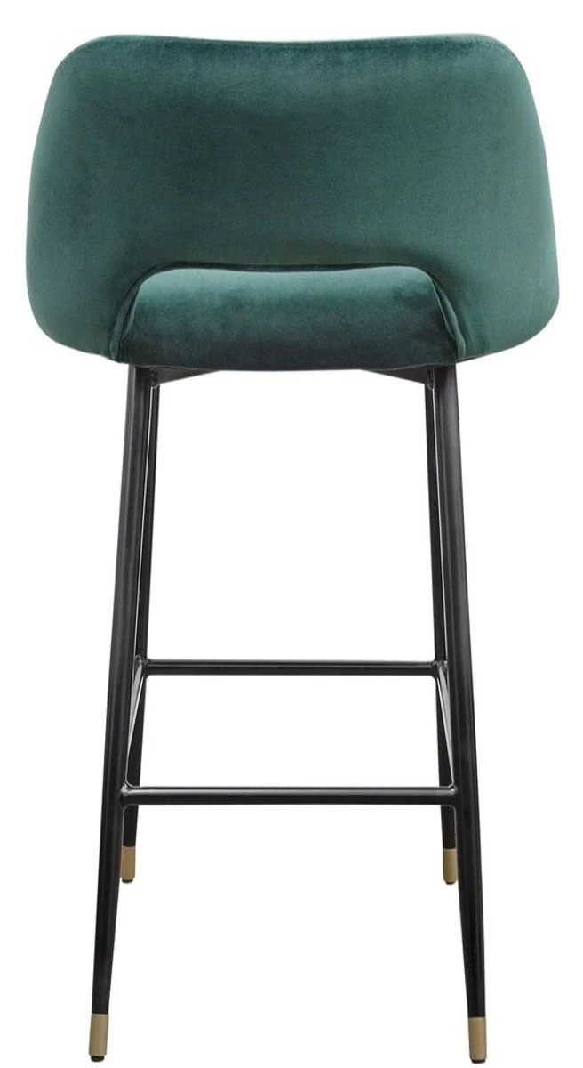 Casa Padrino Luxus Barstuhl Grün / Schwarz 55 x 58 x H. 97 cm - Luxus Barmöbel