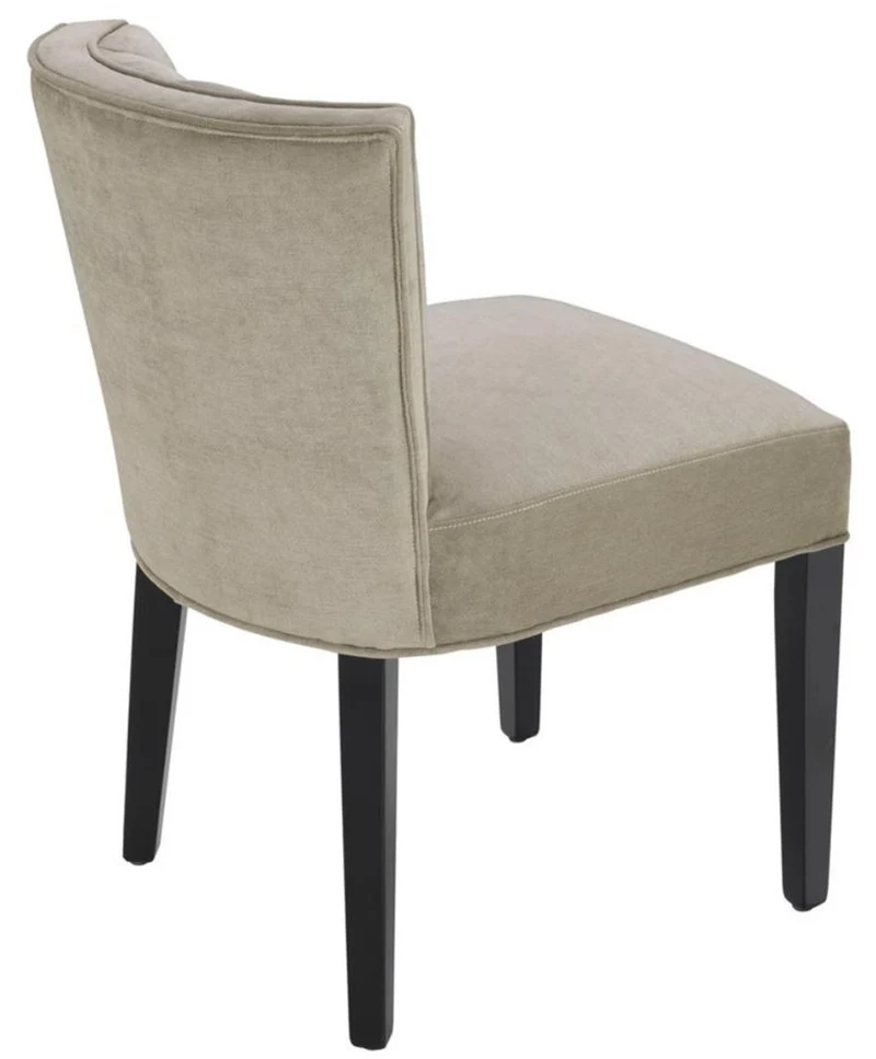Casa Padrino Luxus Esszimmerstuhl Greige / Schwarz 51 x 62 x H. 82 cm - Luxus Esszimmer Möbel
