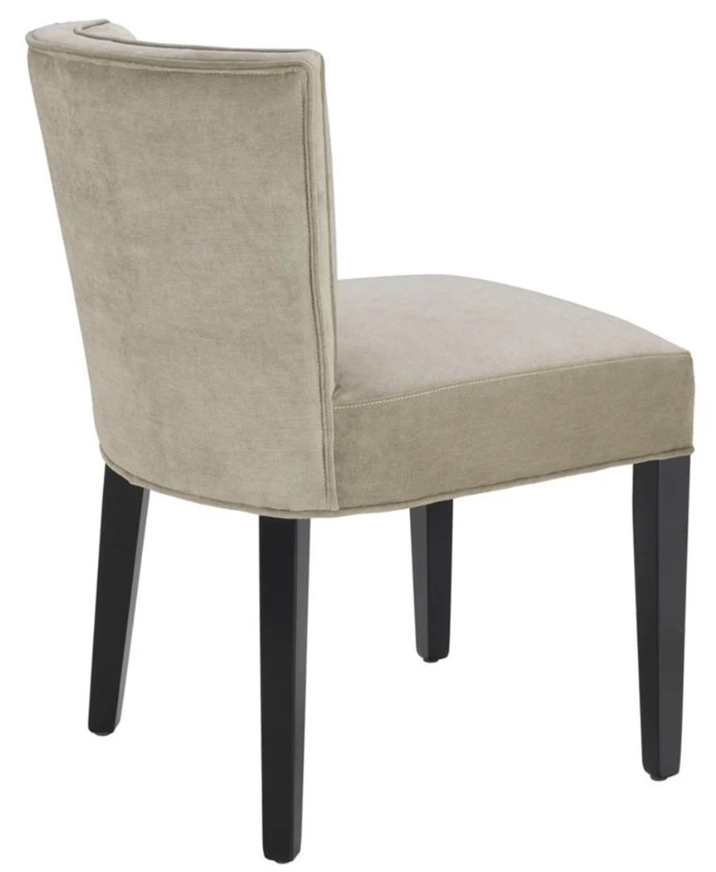 Casa Padrino Luxus Esszimmerstuhl Greige / Schwarz 51 x 62 x H. 82 cm - Luxus Esszimmer Möbel