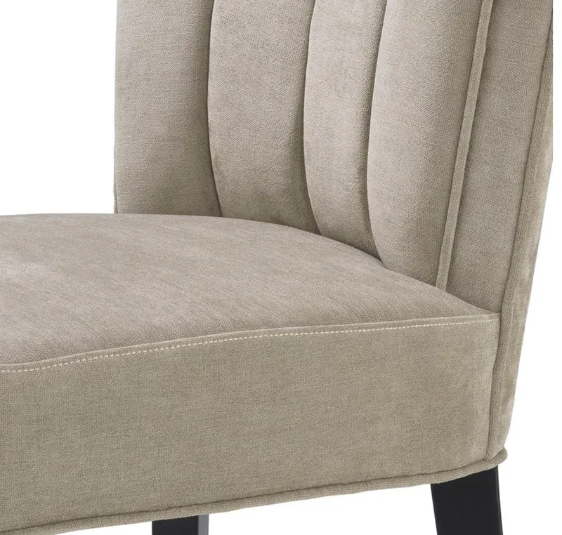 Casa Padrino Luxus Esszimmerstuhl Greige / Schwarz 51 x 62 x H. 82 cm - Luxus Esszimmer Möbel