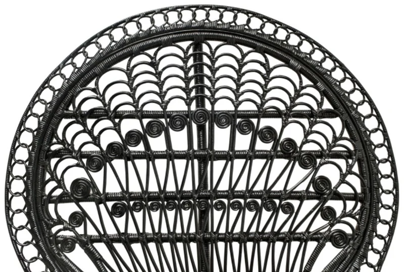 Casa Padrino Luxus Rattan Sessel Schwarz 114 x 80 x H. 150 cm - Vintage Möbel