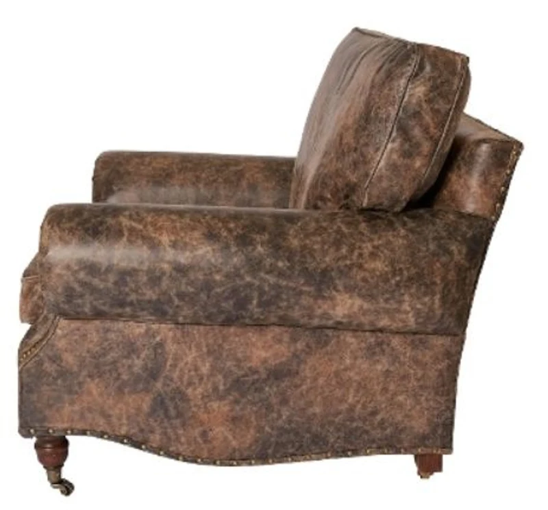 Casa Padrino Luxus Echtleder Sessel im englischen Stil Vintage Braun 106 x 105 x H. 93 cm