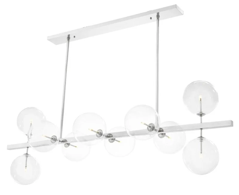 Casa Padrino Luxus LED Kronleuchter Silber 160 x 52 x H. 53 cm - Hotel Restaurant Möbel