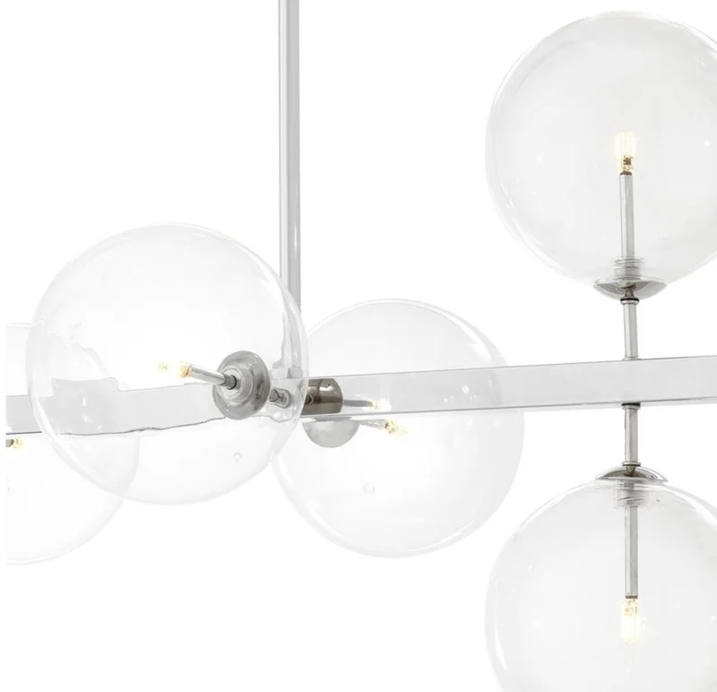 Casa Padrino Luxus LED Kronleuchter Silber 160 x 52 x H. 53 cm - Hotel Restaurant Möbel