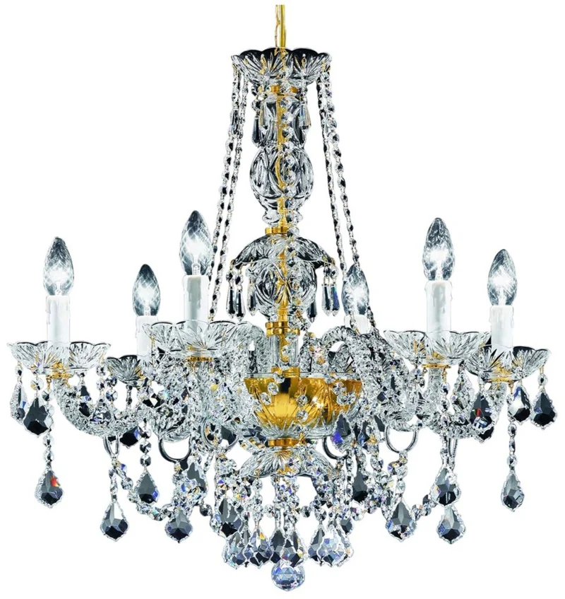 Casa Padrino Barock Kristall Kronleuchter Gold Ø 62 x H. 61 cm - Leuchten & Lüster im Barockstil