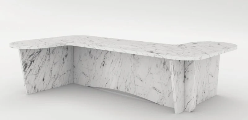 Casa Padrino Luxus Marmor Couchtisch Weiß 140 x 70 x H. 35 cm - Rechteckiger Wohnzimmertisch aus hochwertigem spanischen Carrara Marmor - Luxus Möbel