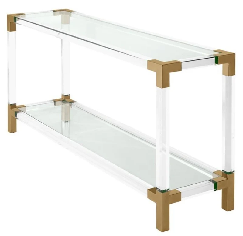 Casa Padrino Luxus Konsole im modernen Design Messingfarben 150 x 40 x H. 75 cm