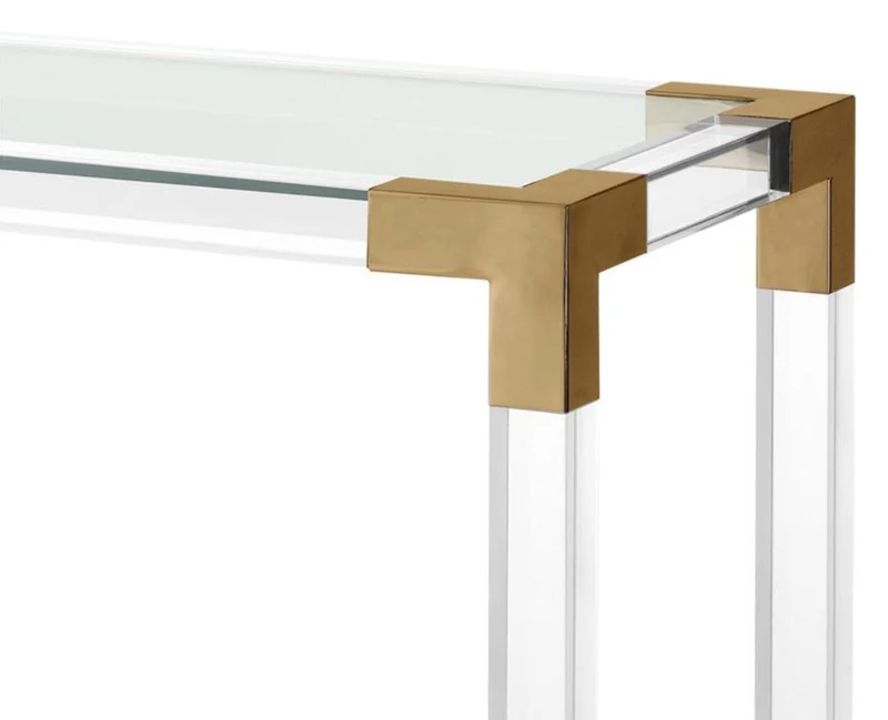 Casa Padrino Luxus Konsole im modernen Design Messingfarben 150 x 40 x H. 75 cm